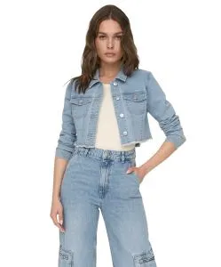 Damen Jacke Wonder Cropped von Only in Medium Blue