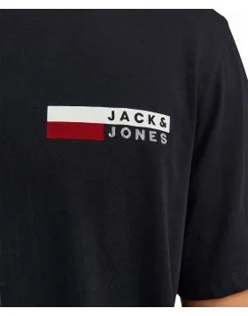 Herren Shirt Corp Logo Tee von Jack & Jones in Black P4 Small Print
