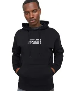 Jack & Jones Kapuzenpullover Corp Graphic Sweat in Schwarz