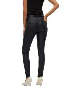 Vero Moda Coated Jeans Skinny Fit Seven in Schwarz