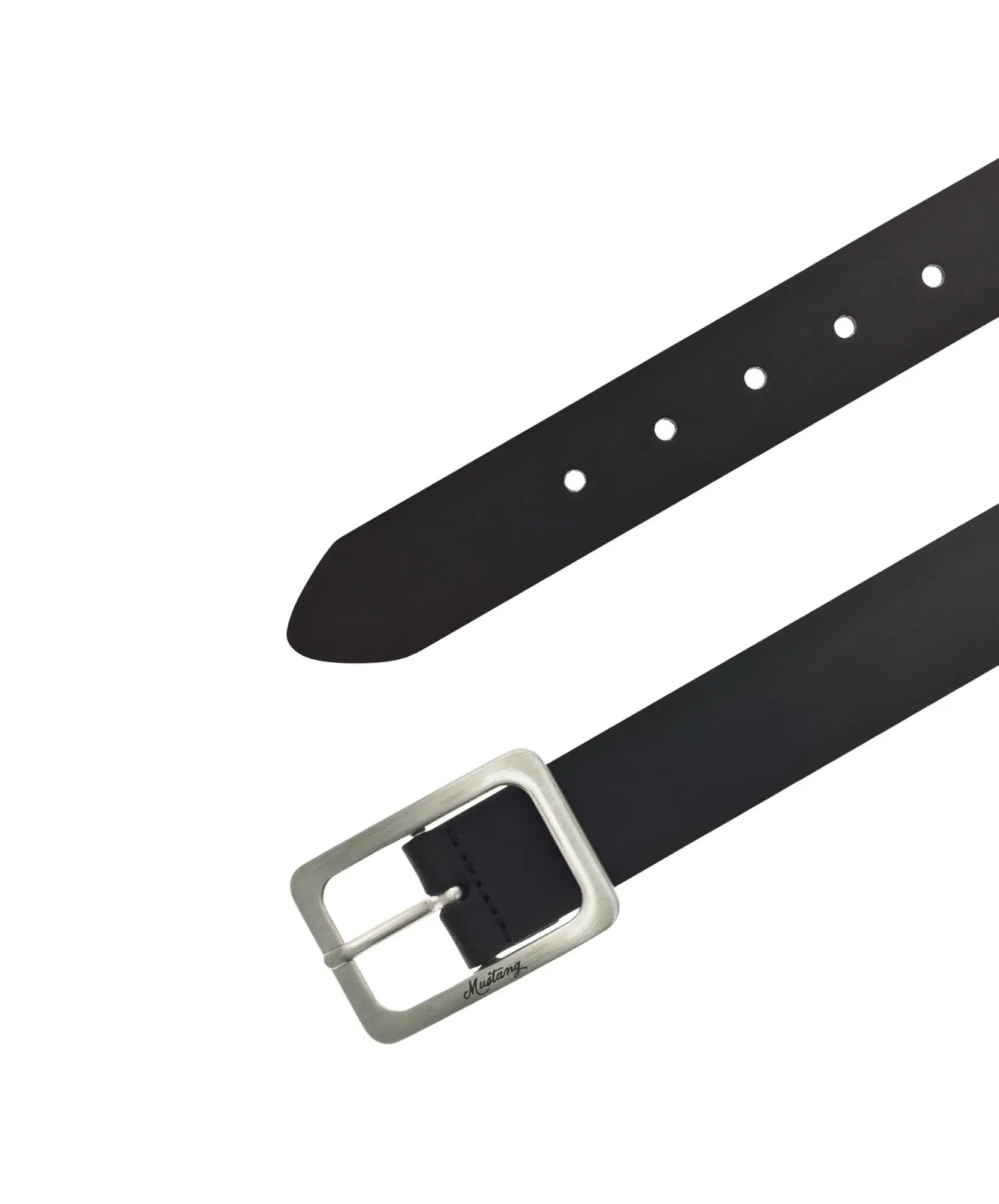Damen Gürtel 35 mm Ledergürtel mit Schließe von Mustang in Schwarz