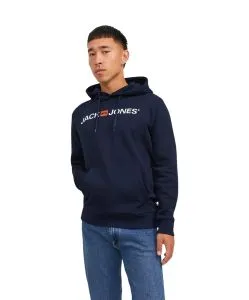 Jack & Jones Logo Sweatshirt mit Kapuze in Navy Blazer
