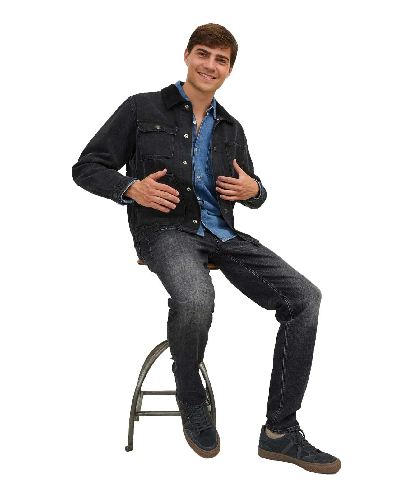Herren Jeans Mike Original von Jack & Jones in Black Denim