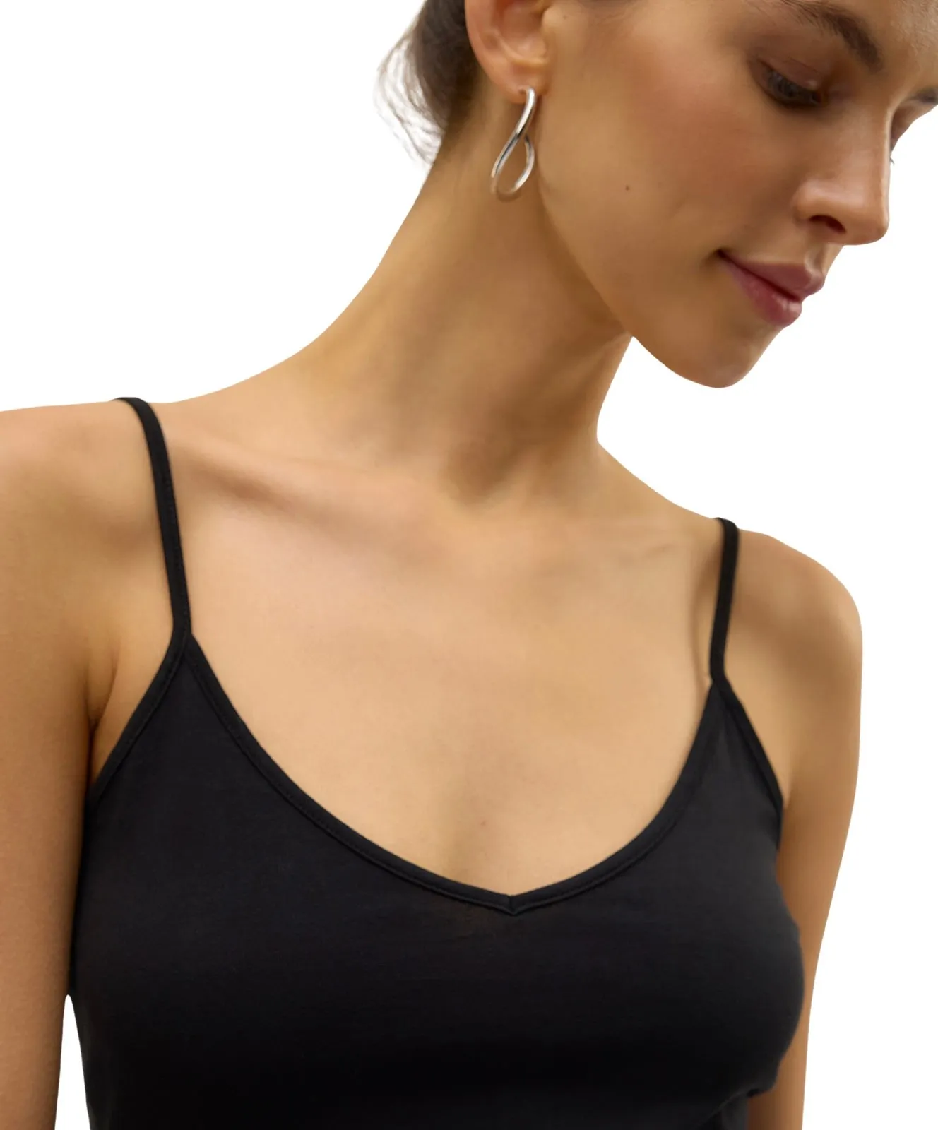 Damen Shirt Maxi My Soft V Singlet von Vero Moda in Black