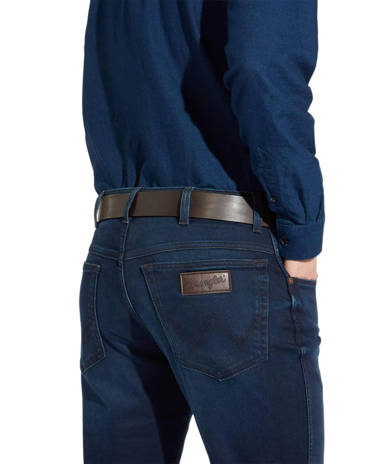 Herren Gürtel Kabel Buckle von Wrangler in Brown