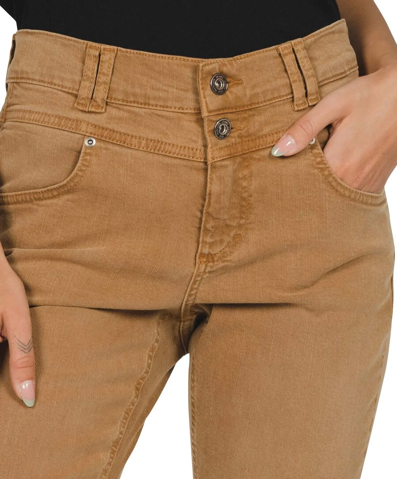 Damen Jeans Skinny Button von Angels in Dark Camel Used