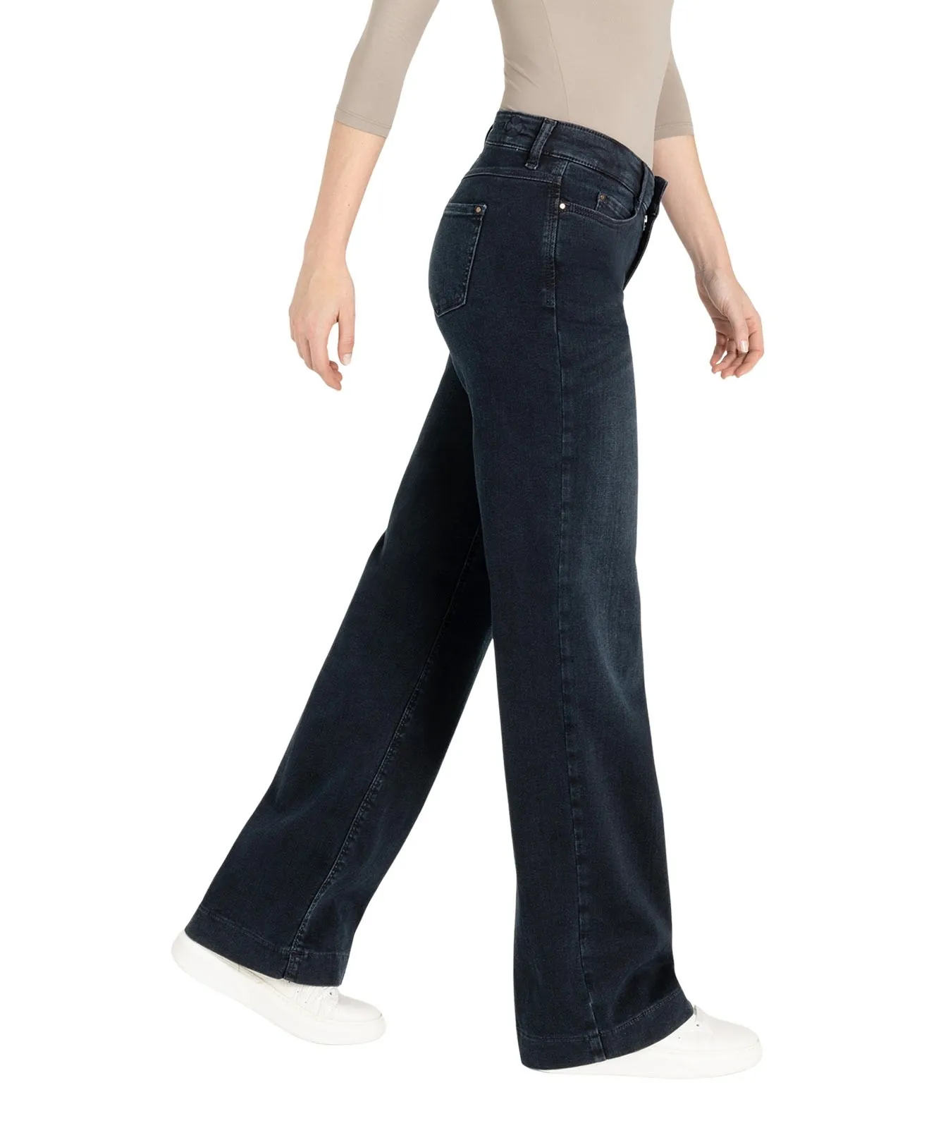 Damen Jeans Dream Wide Authentic von MAC in Midnight Blue Wash