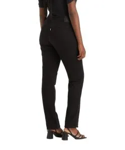 Levi's 712 Slim fit Jeans mit hohem Bund in Schwarz