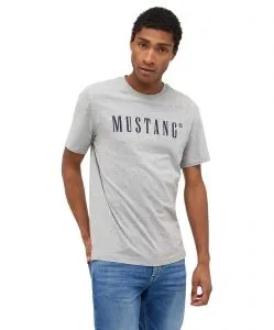 Mustang T-Shirt Print Austin in grauer Färbung