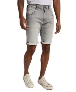 Mustang Jeans-Short Chicago in grau mit Kontrastnähten