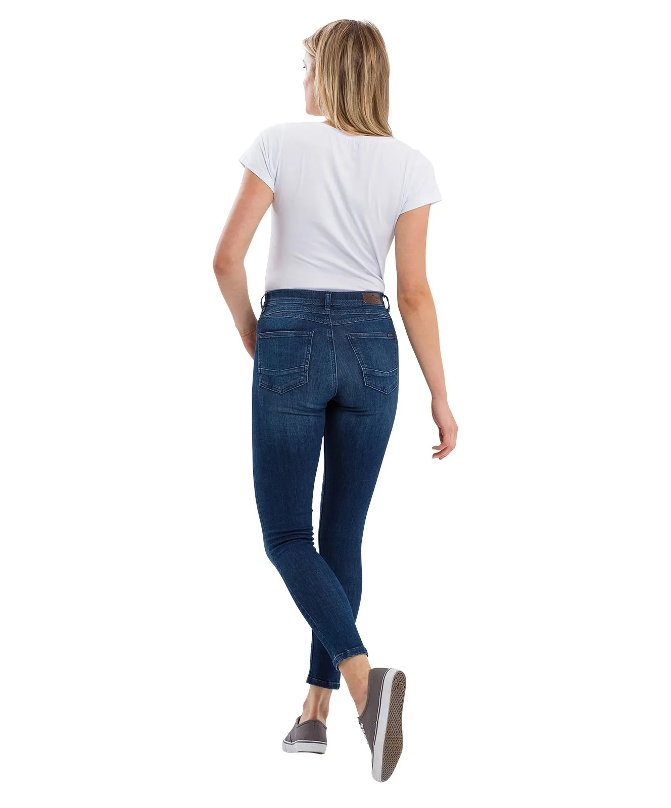 Damen Jeans Judy von Cross in Mid Blue Used
