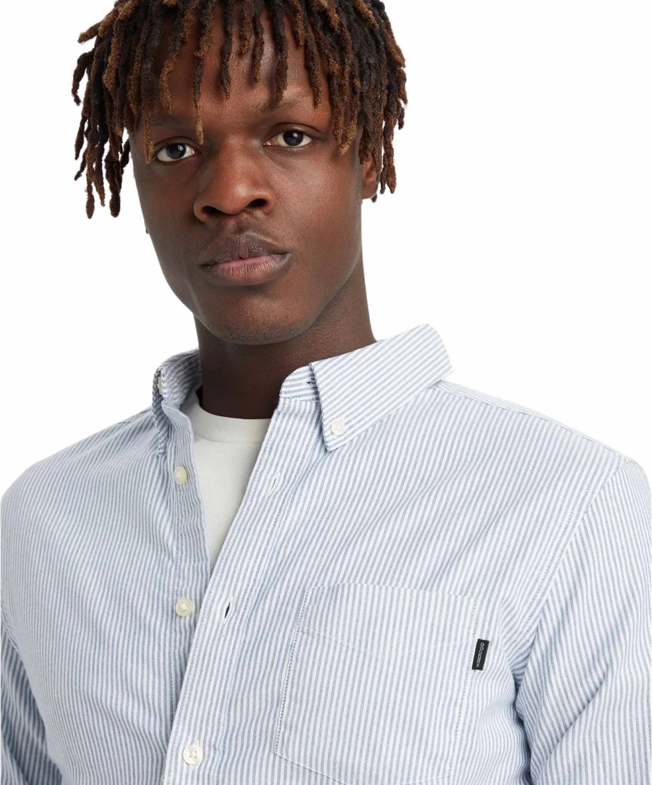 Herren Hemd Stretch Oxford Shirt von Dockers in Bengal Stripe Delft