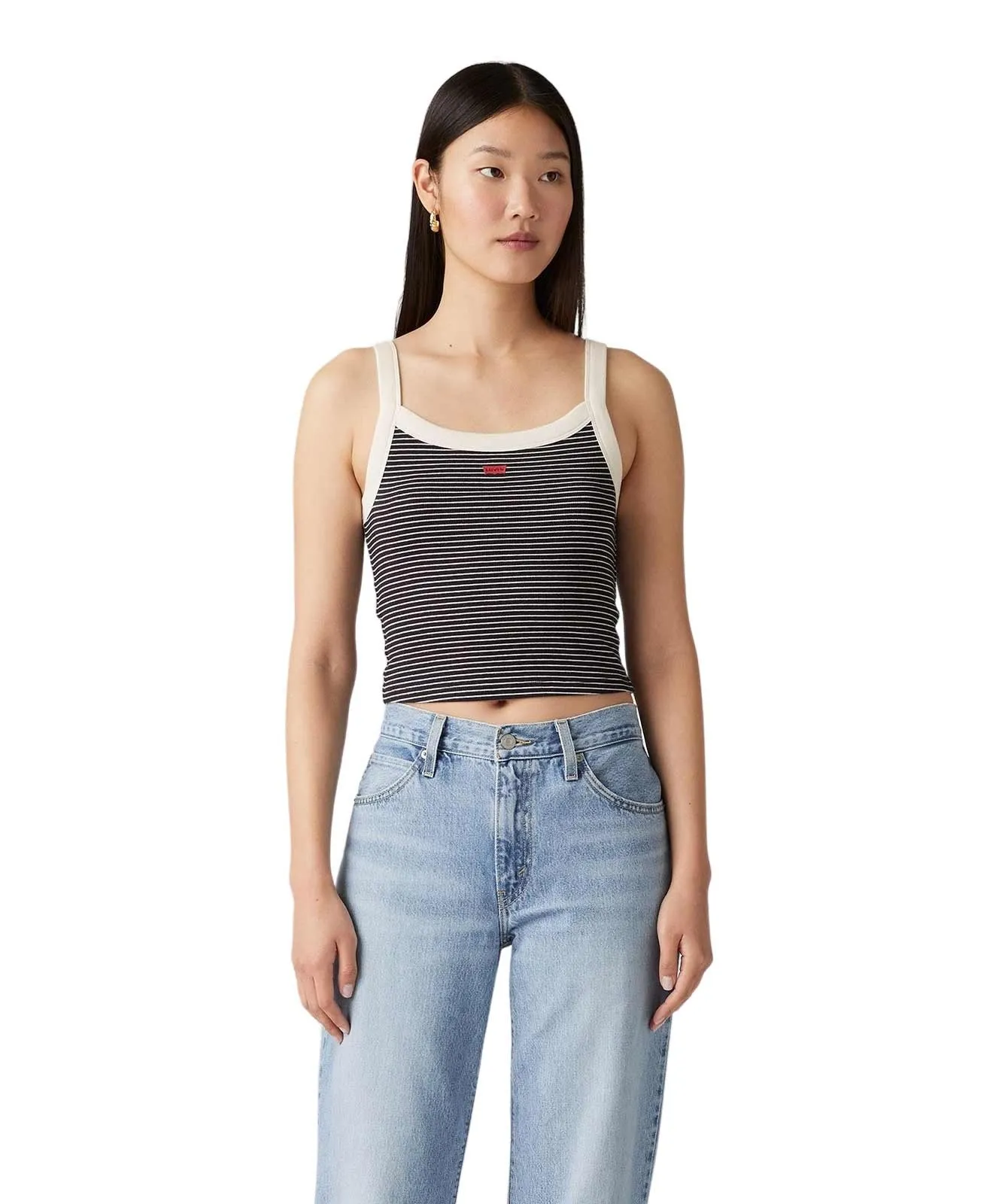 Damen Shirt Sporty Rib Tank Top von Levis in Annalise Stripe Navy Blazer