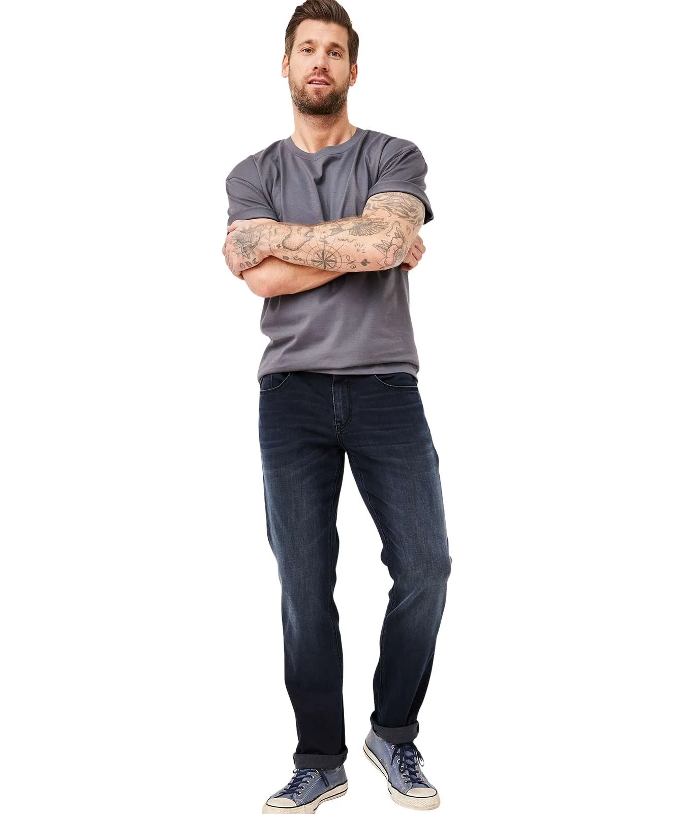 Herren Jeans Ben von Paddocks in Blue Black Used Moustache
