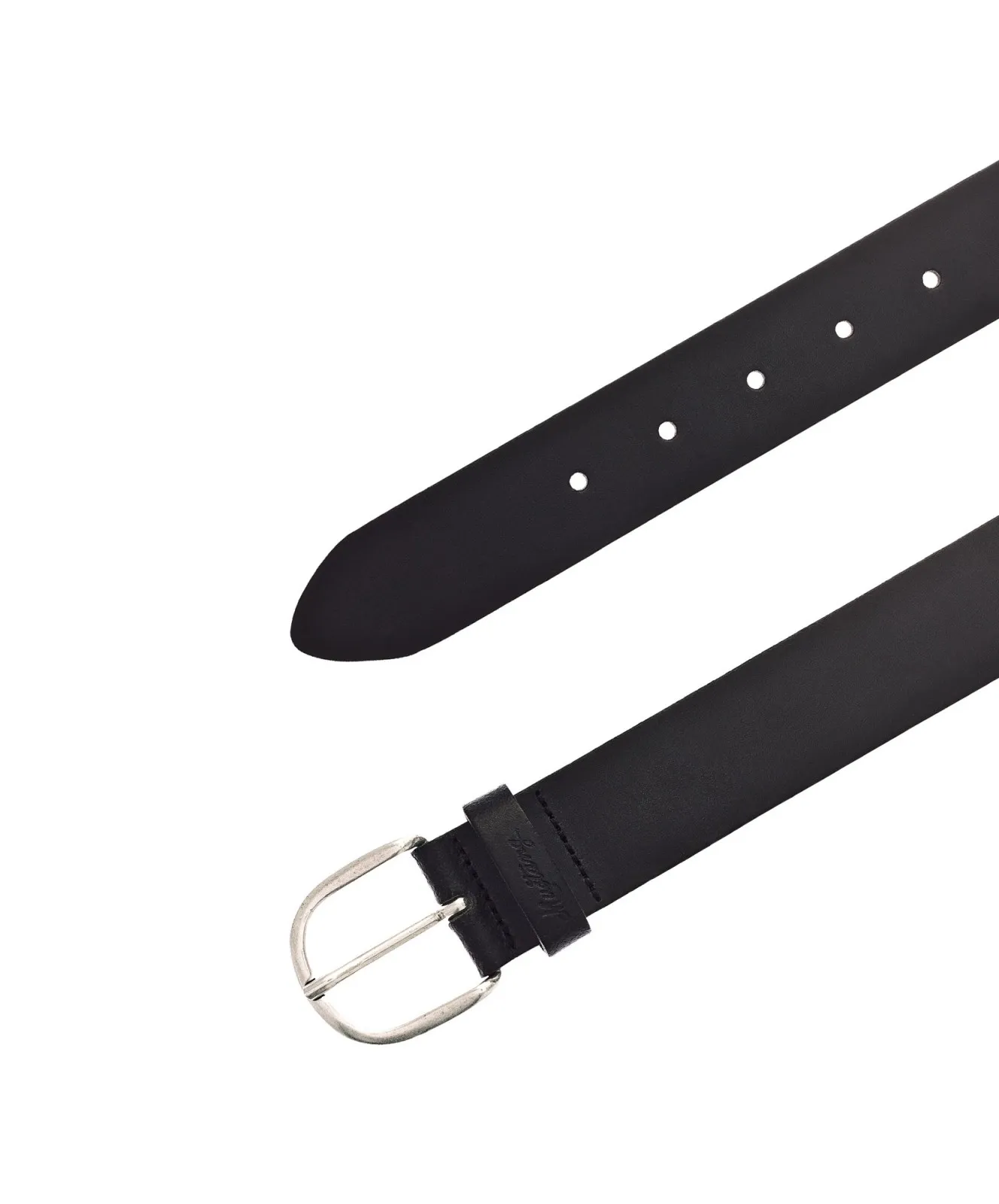 Damen Gürtel 35 mm Ledergürtel mit geprägtem Logo von Mustang in Schwarz