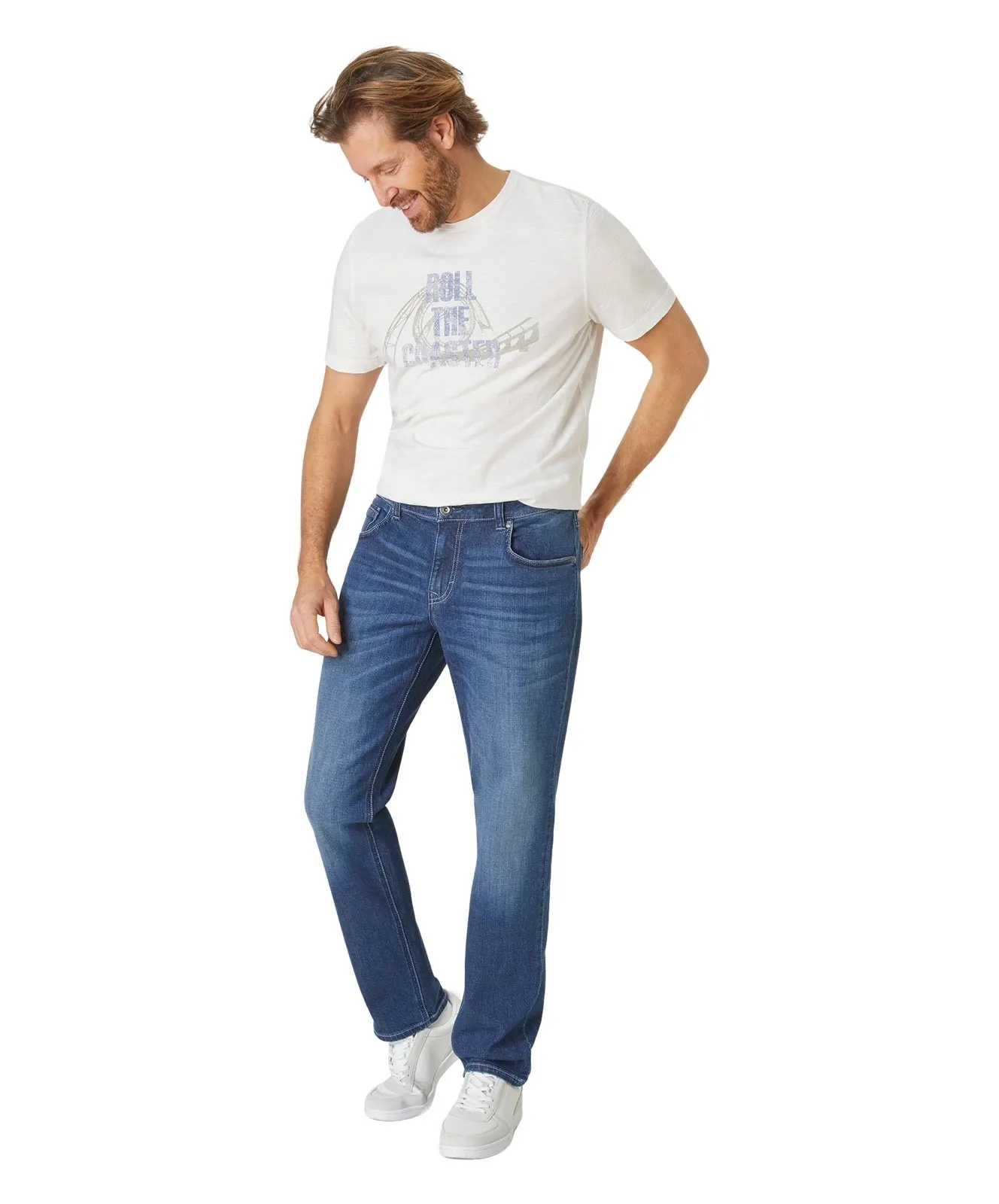 Herren Jeans Ben von Paddocks in Medium Blue Stone Used Moustache