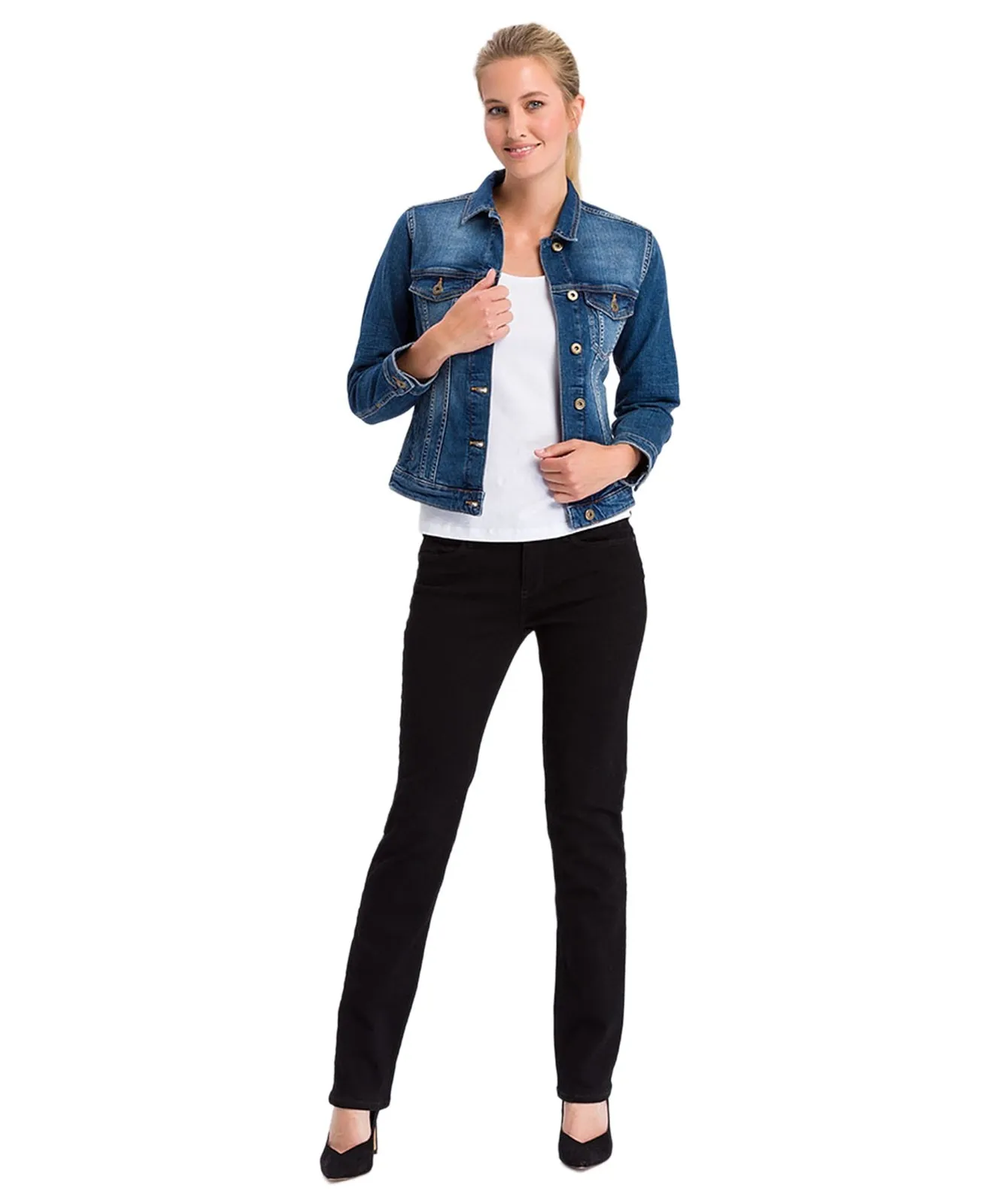Damen Jeans Rose von Cross in Black