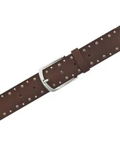 Mustang Nietengürtel aus Leder in Mittelbraun