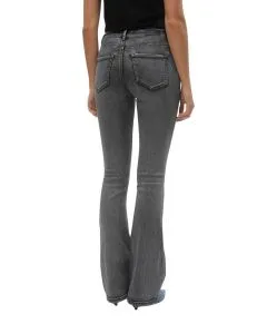 Vero Moda Jeans Flash in Grau mit ausgestelltem Bein