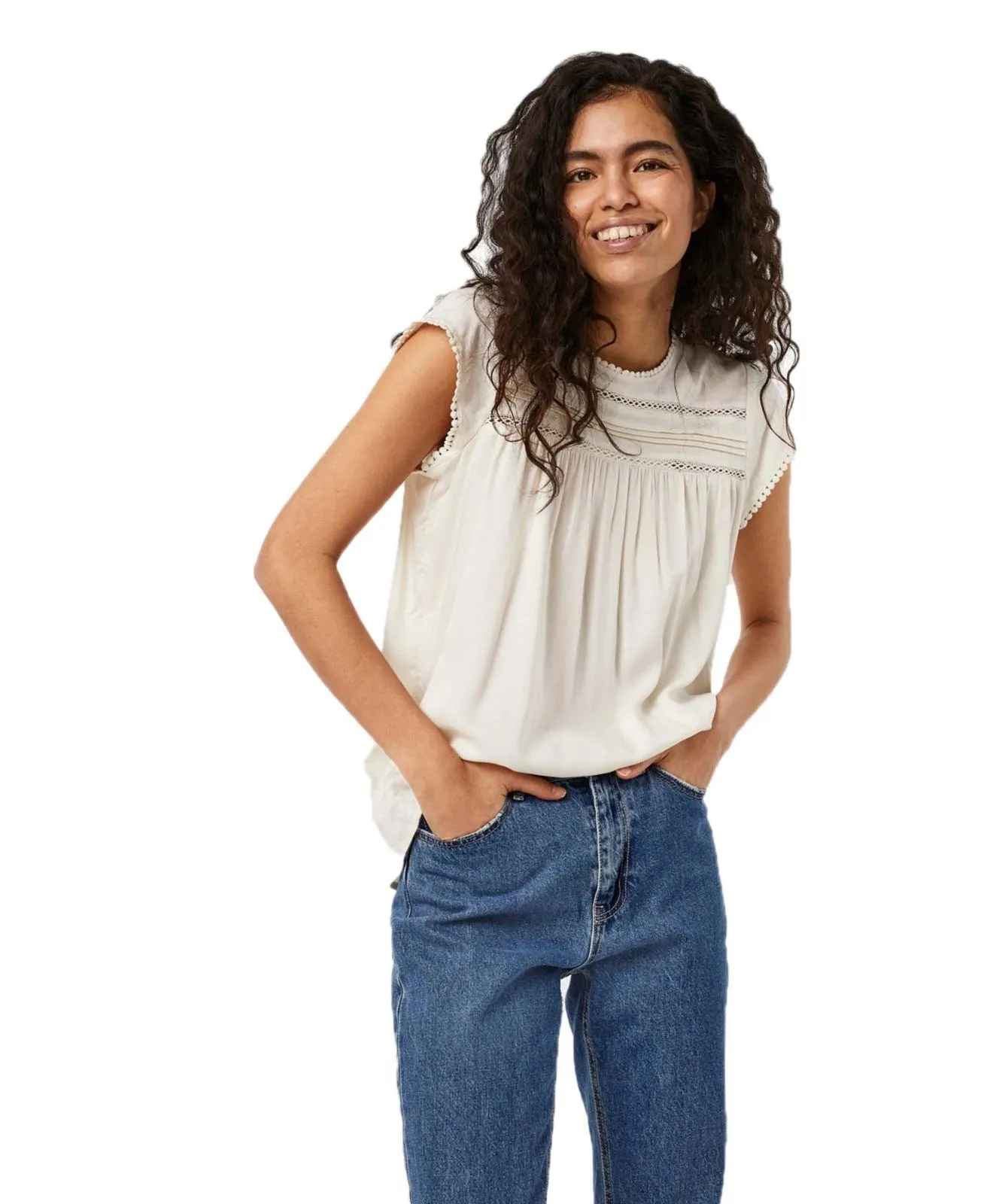 Damen Shirt Debbie von Vero Moda in Snow White