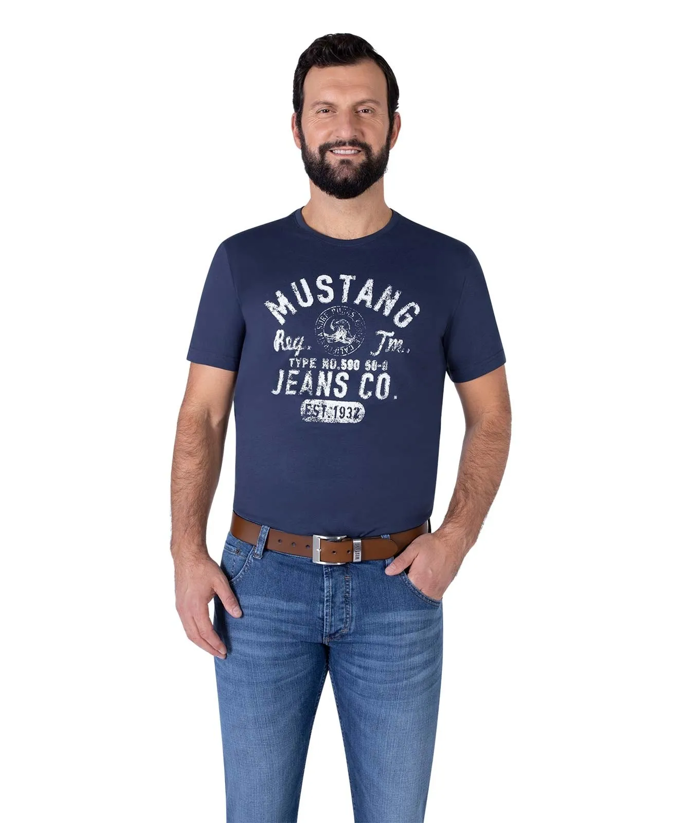 Herren Gürtel 40 mm Gürtel MG2164L15 von Mustang in Baileys