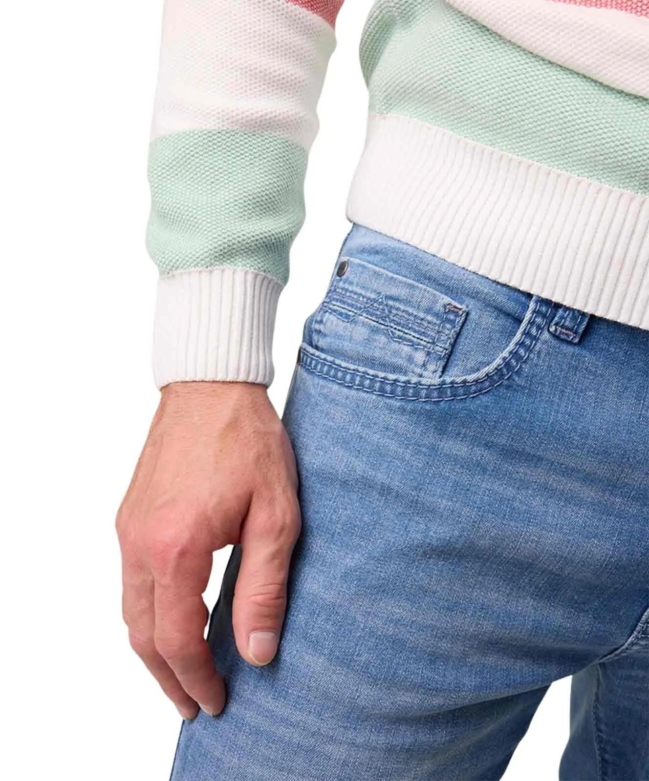 Herren Jeans Rando 1674 von Pioneer in Ocean Blue Used Whisker