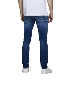 Jack & Jones Jeans Slim Fit Glenn aus mittelblauem Sweat-Stoff