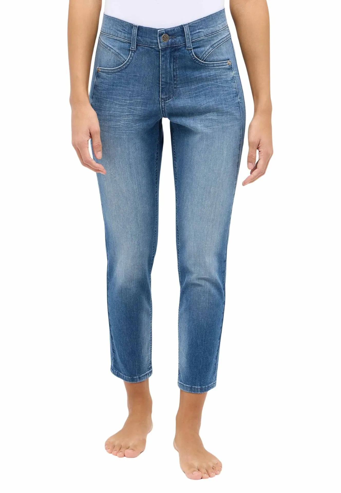 Damen Jeans Ornella Seam von Angels in Light Blue Random Used