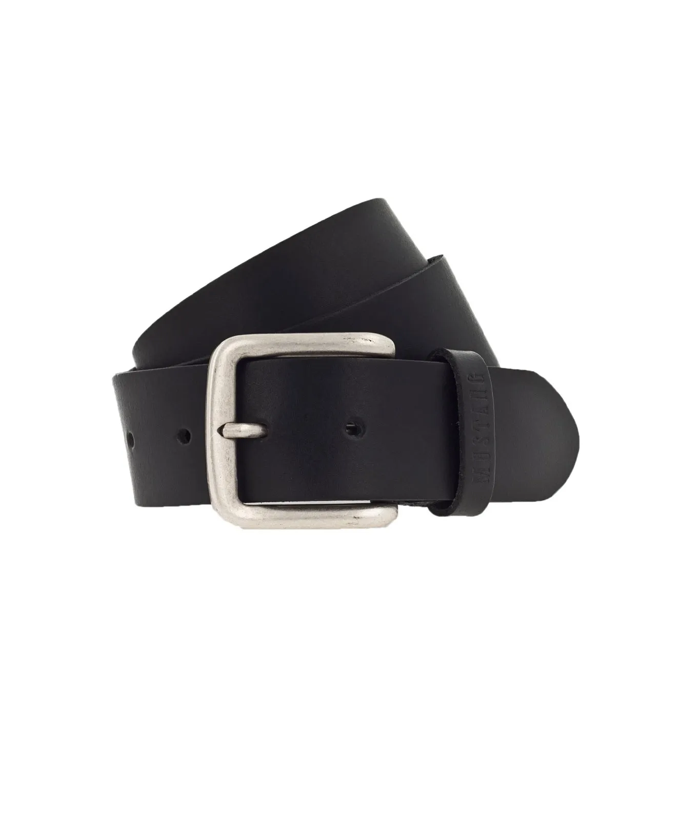Herren Gürtel Echtleder-Herrengürtel in 40 mm von Mustang in Black