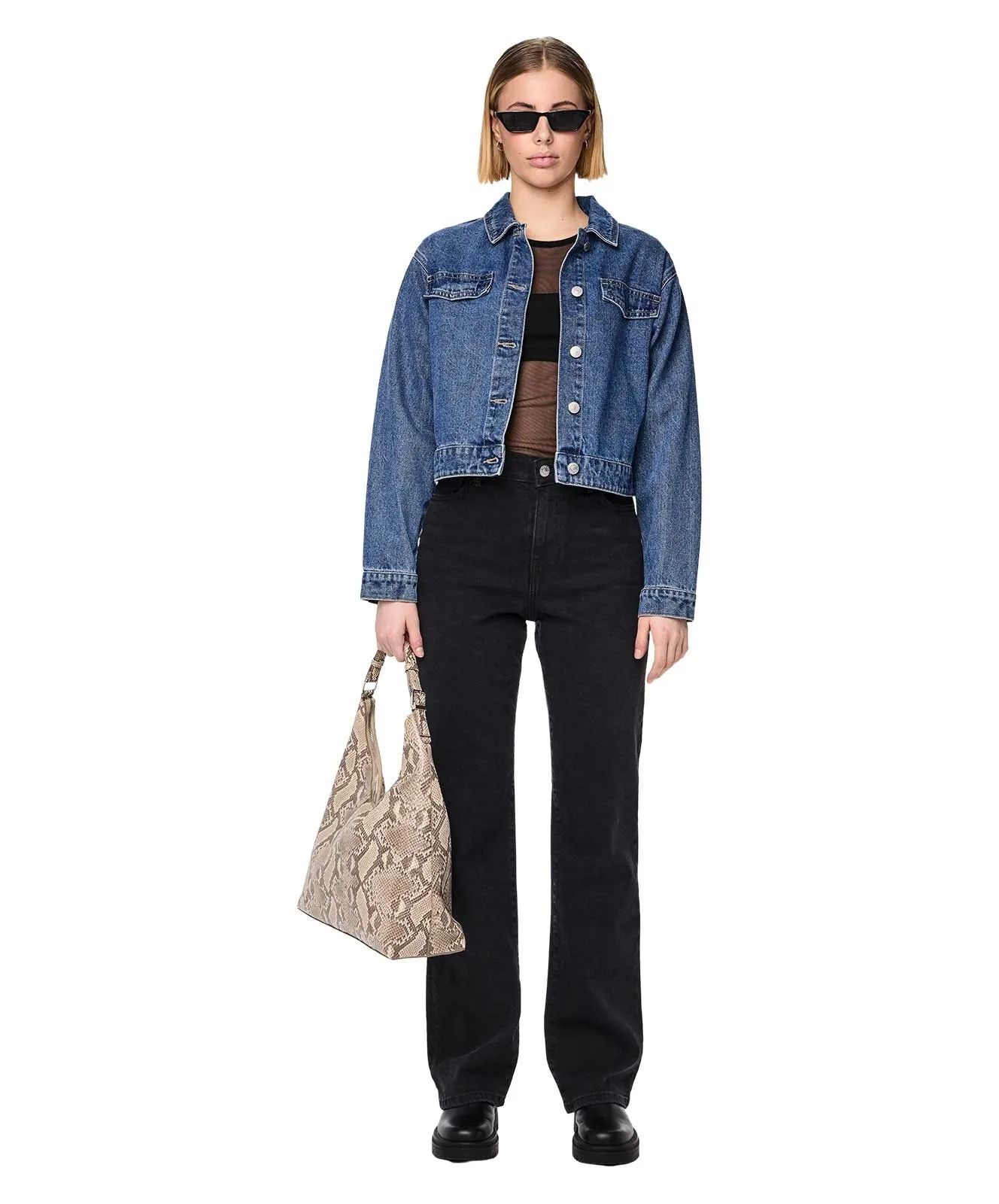 Damen Jeans Kelly von Pieces in Black Denim