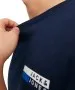 Herren Shirt Corp Logo Tee von Jack & Jones in Navy Blazer P4 Small Print
