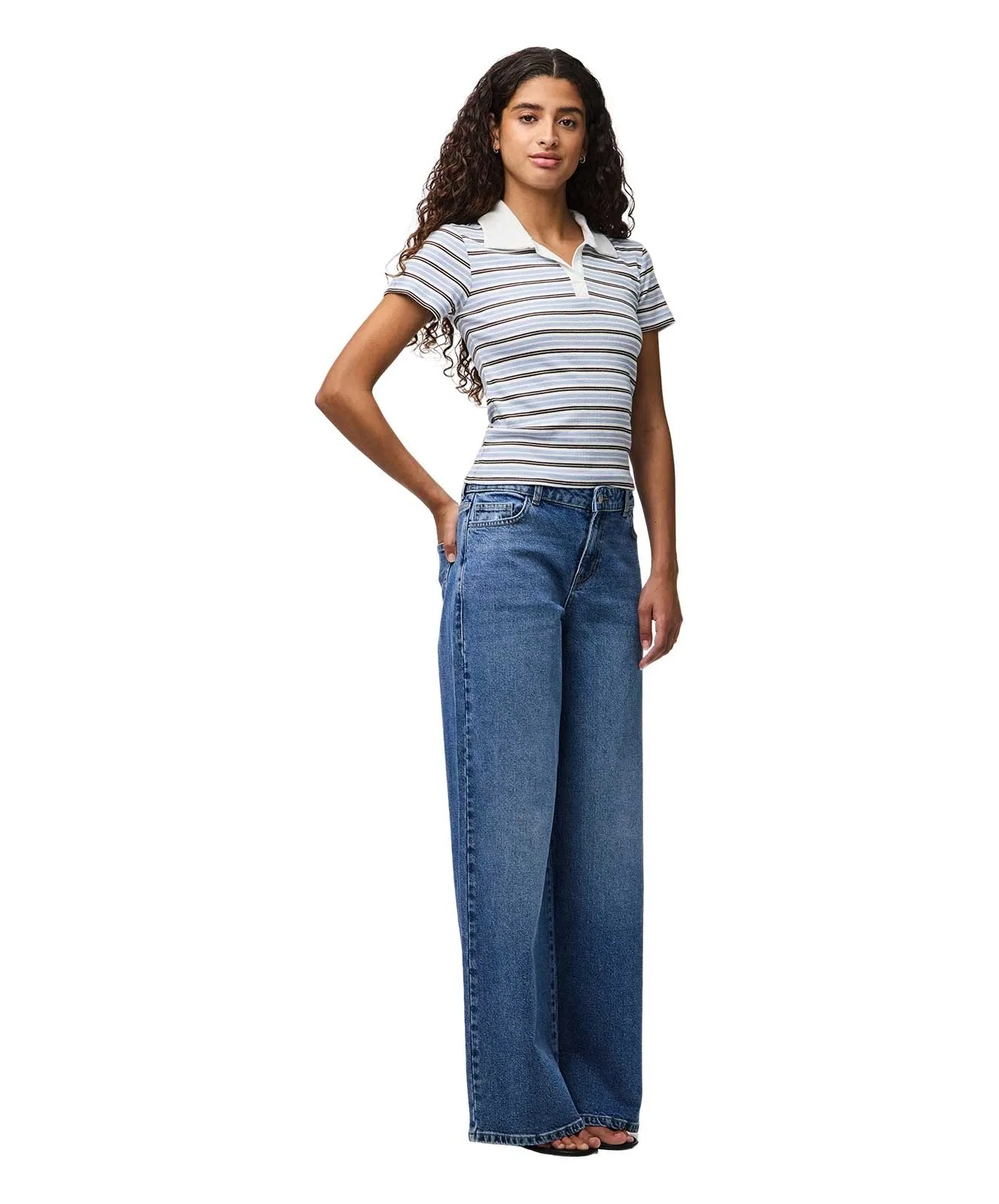 Damen Jeans Selma von Pieces in Medium Blue