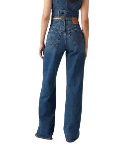 Levis Ribcage Wide Leg Jeans mit High Waist in Mittelblau