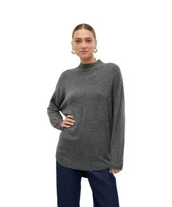 Vero Moda Pullover Plaza in Grau mit Stehkragen