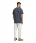 Herren Shirt Split Neck Tee von Jack & Jones in Navy Blue