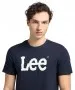 Herren Shirt Wobbly Logo Tee von Lee in Navy Drop