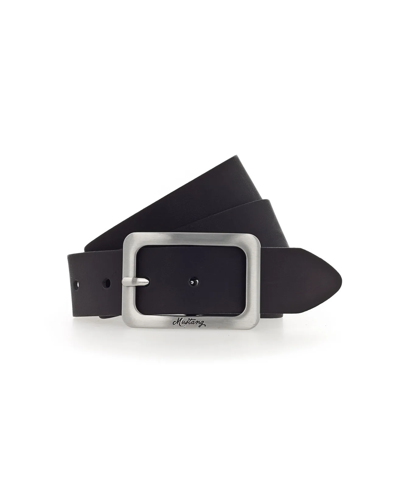 Damen Gürtel 35 mm Ledergürtel mit Schließe von Mustang in Schwarz