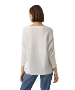Vero Moda Strickpullover Nora mit U-Boot Ausschnitt in weiß