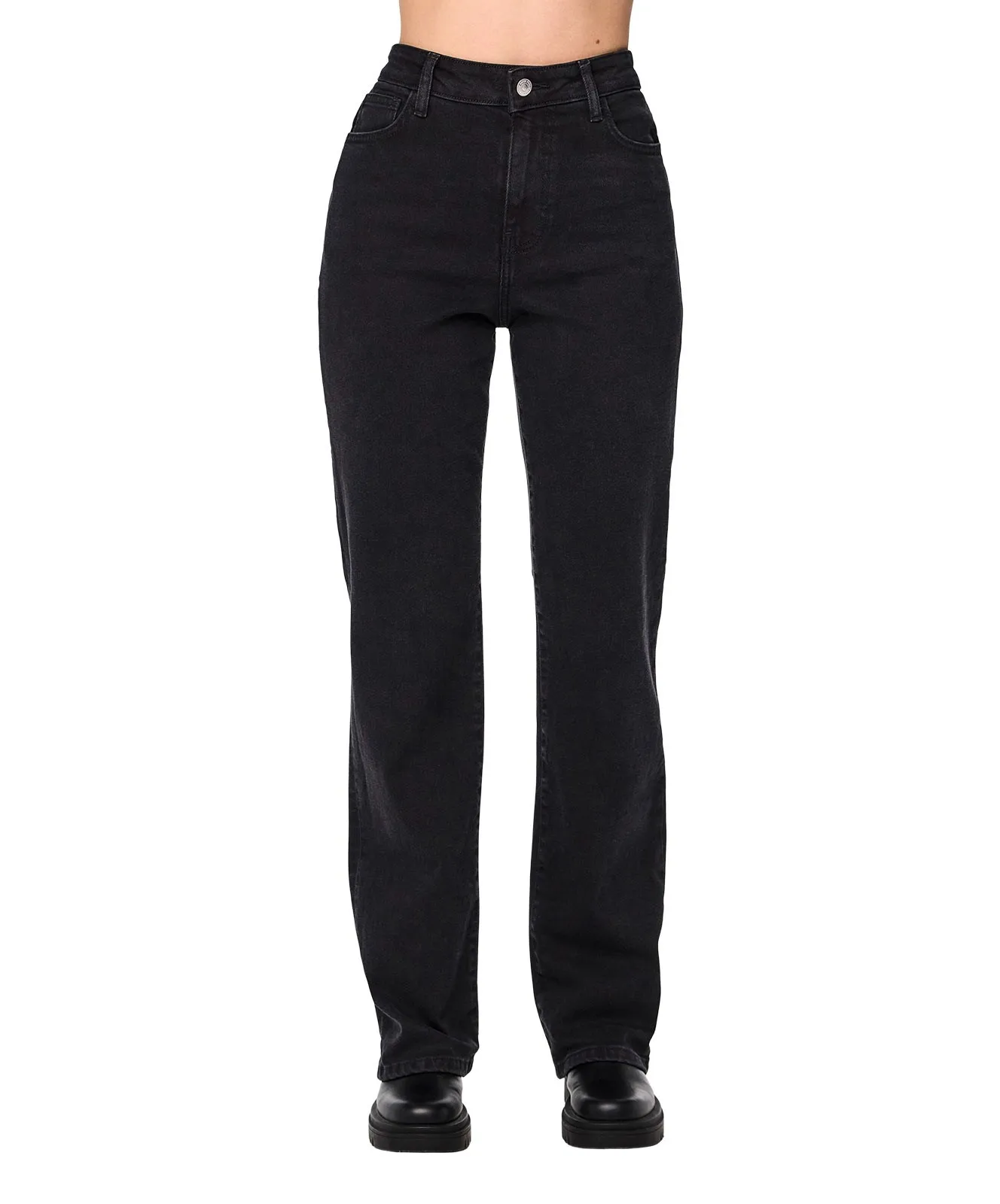 Damen Jeans Kelly von Pieces in Black Denim