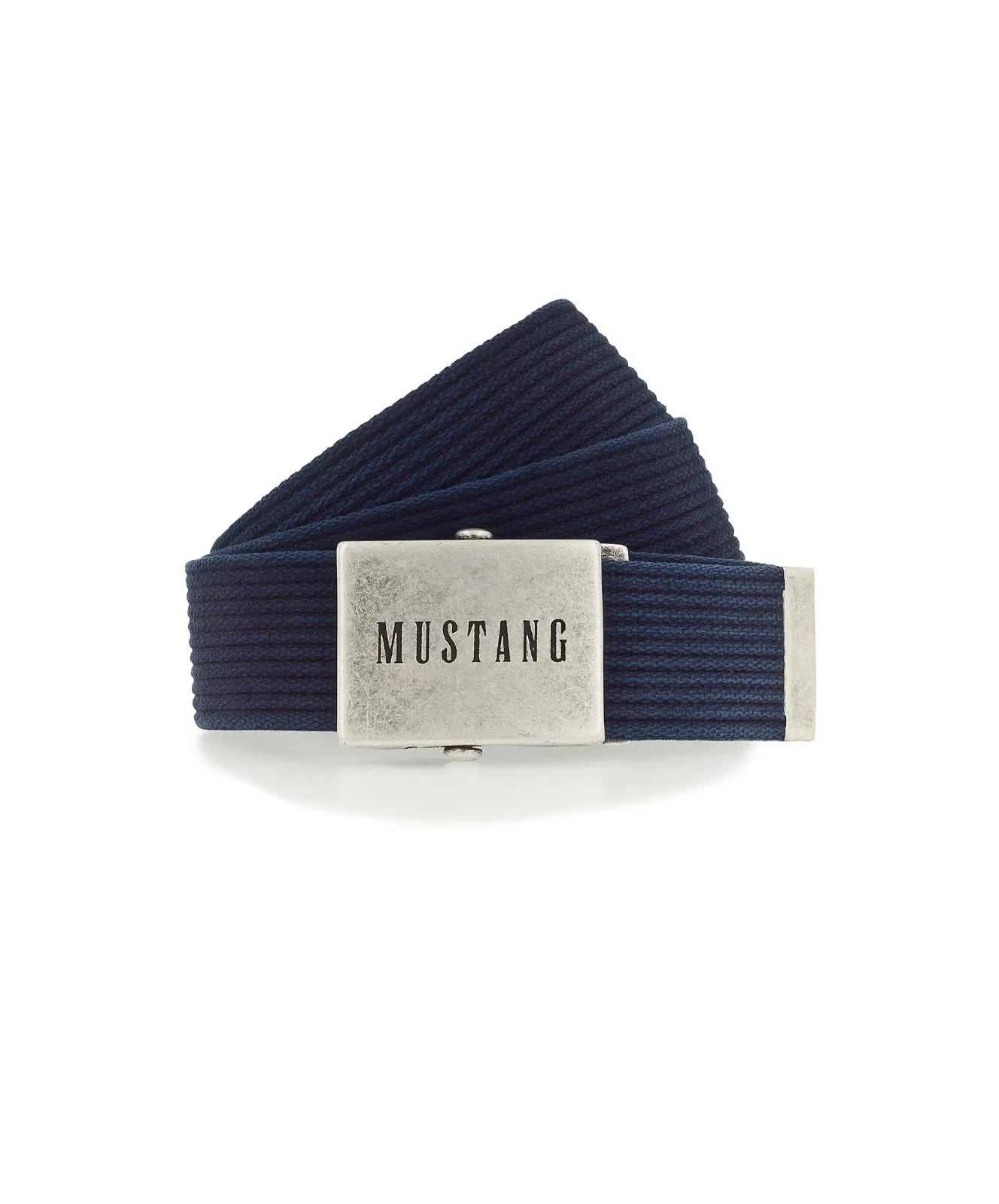 Herren Gürtel 40 mm Baumwoll-Bandgürtel von Mustang in Blau