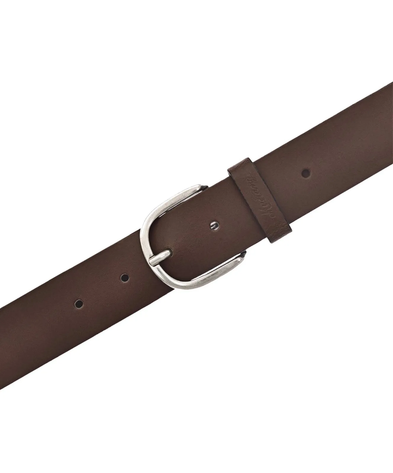 Damen Gürtel 35 mm Ledergürtel mit geprägtem Logo von Mustang in Baileys