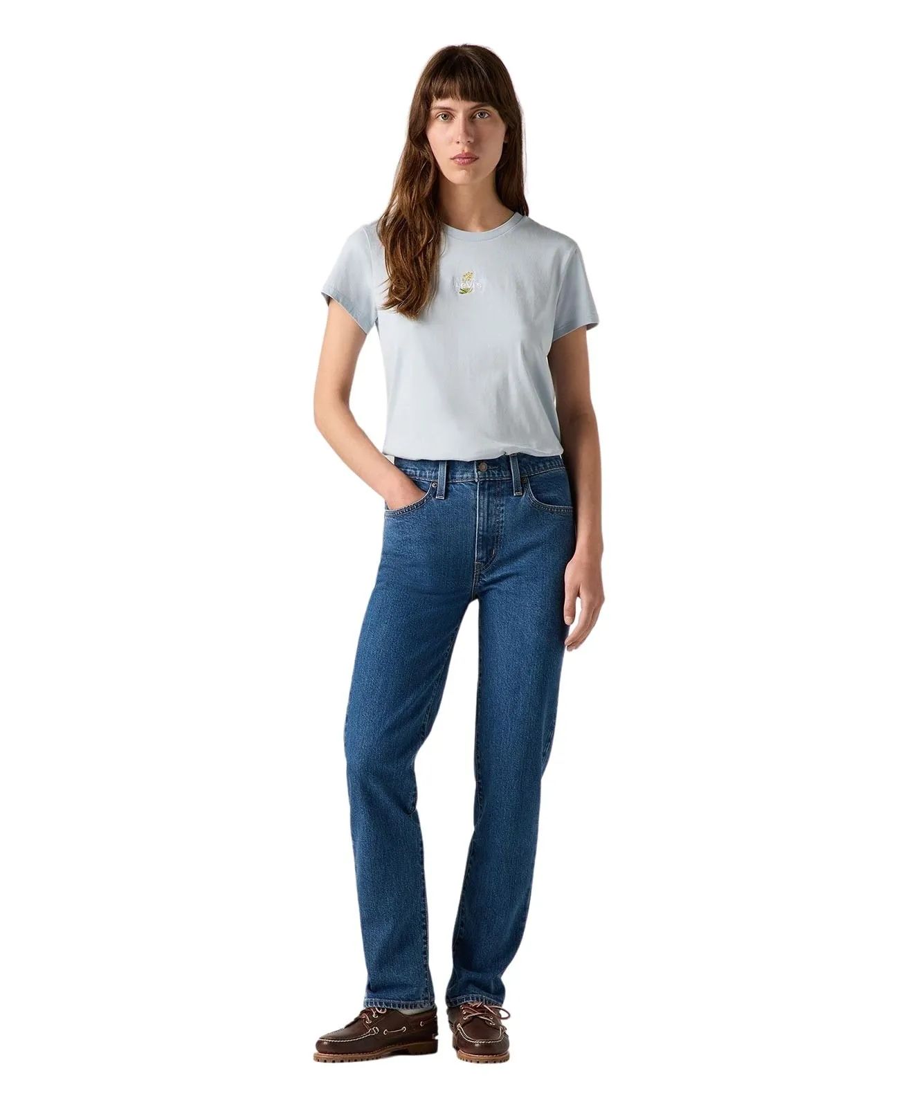 Damen Jeans 724 High Rise Straight von Levis in Mosey Mid Stone