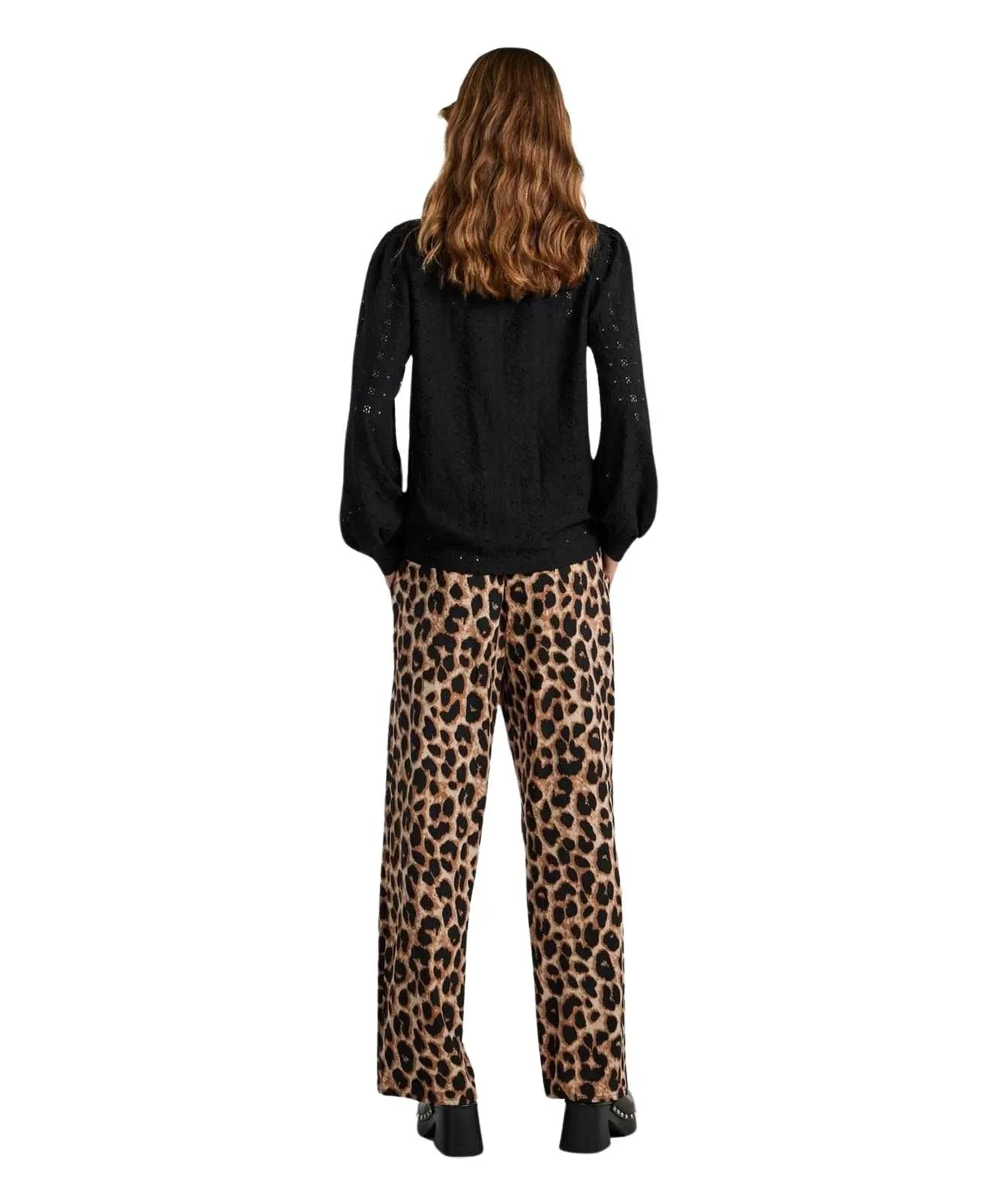 Damen Hose Gurla von Pieces in Black LEO