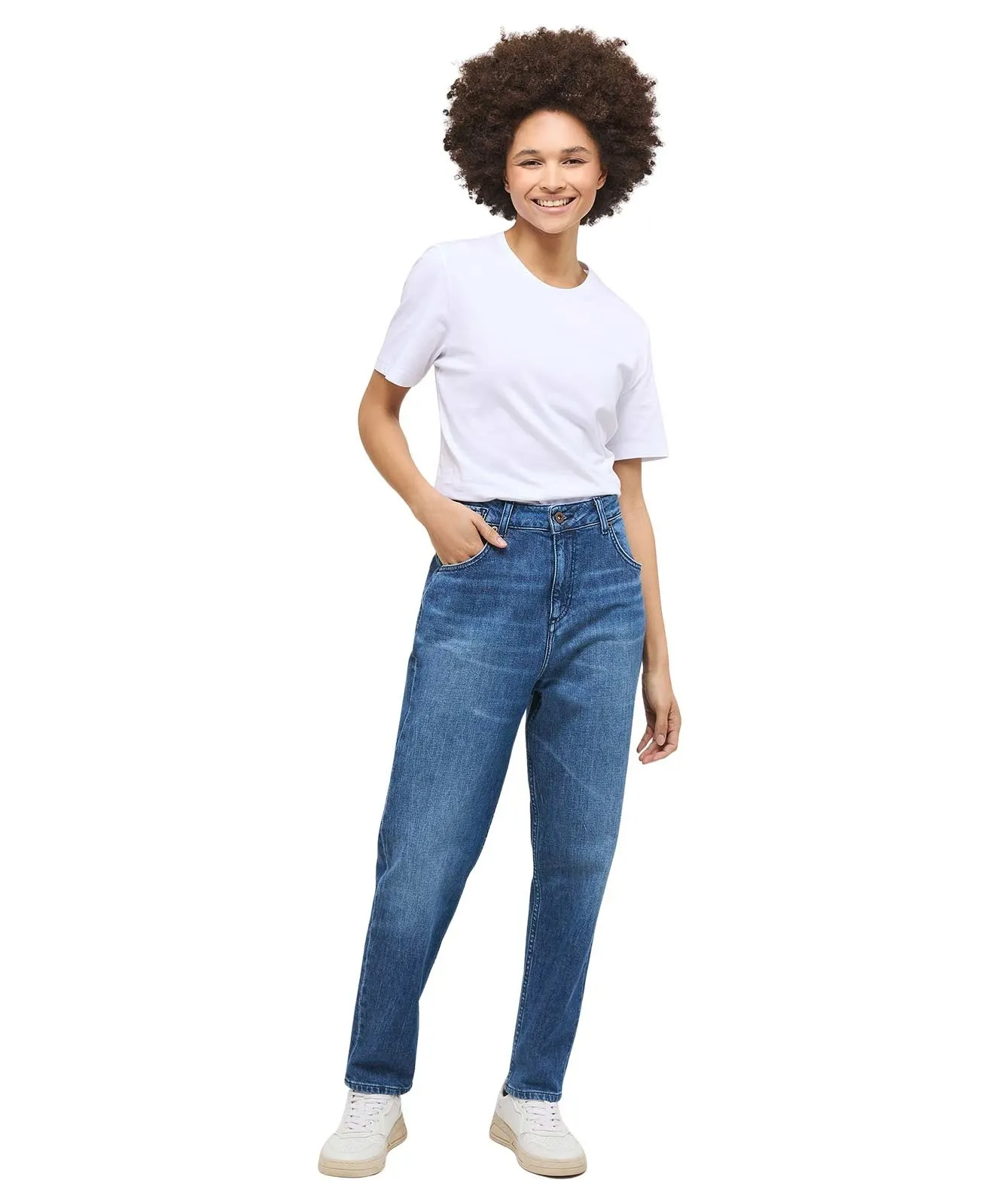 Damen Jeans Charlotte Tapered von Mustang in Mittelblau