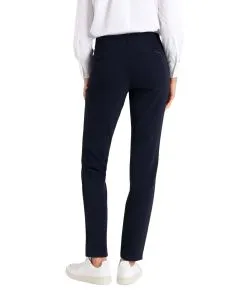 MAC Damen-Hose Slim Fit Anna Zip New in Dunkelblau