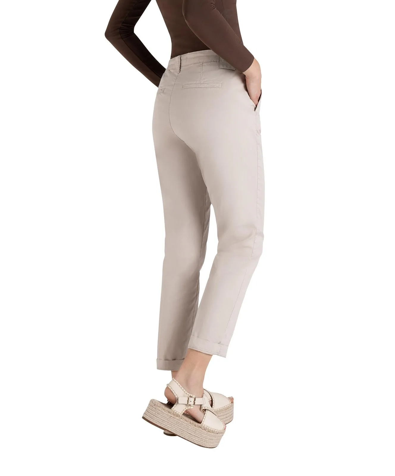 Damen Hose Chino Turn Up von MAC in Ivory