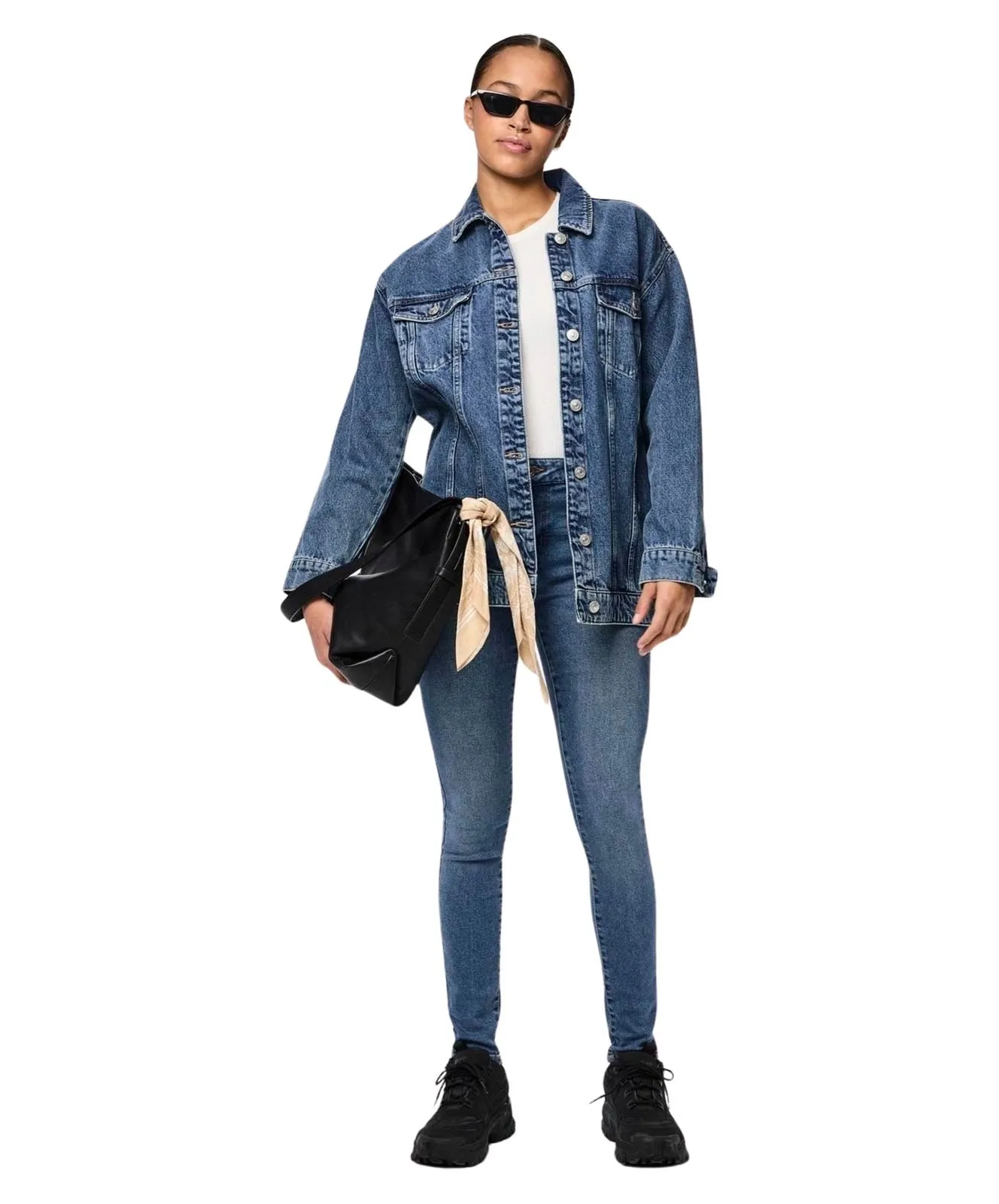 Damen Jeans Dana von Pieces in Medium Blue
