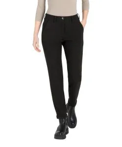 MAC Chino Turn Up in schwarzer Woll-Optik 