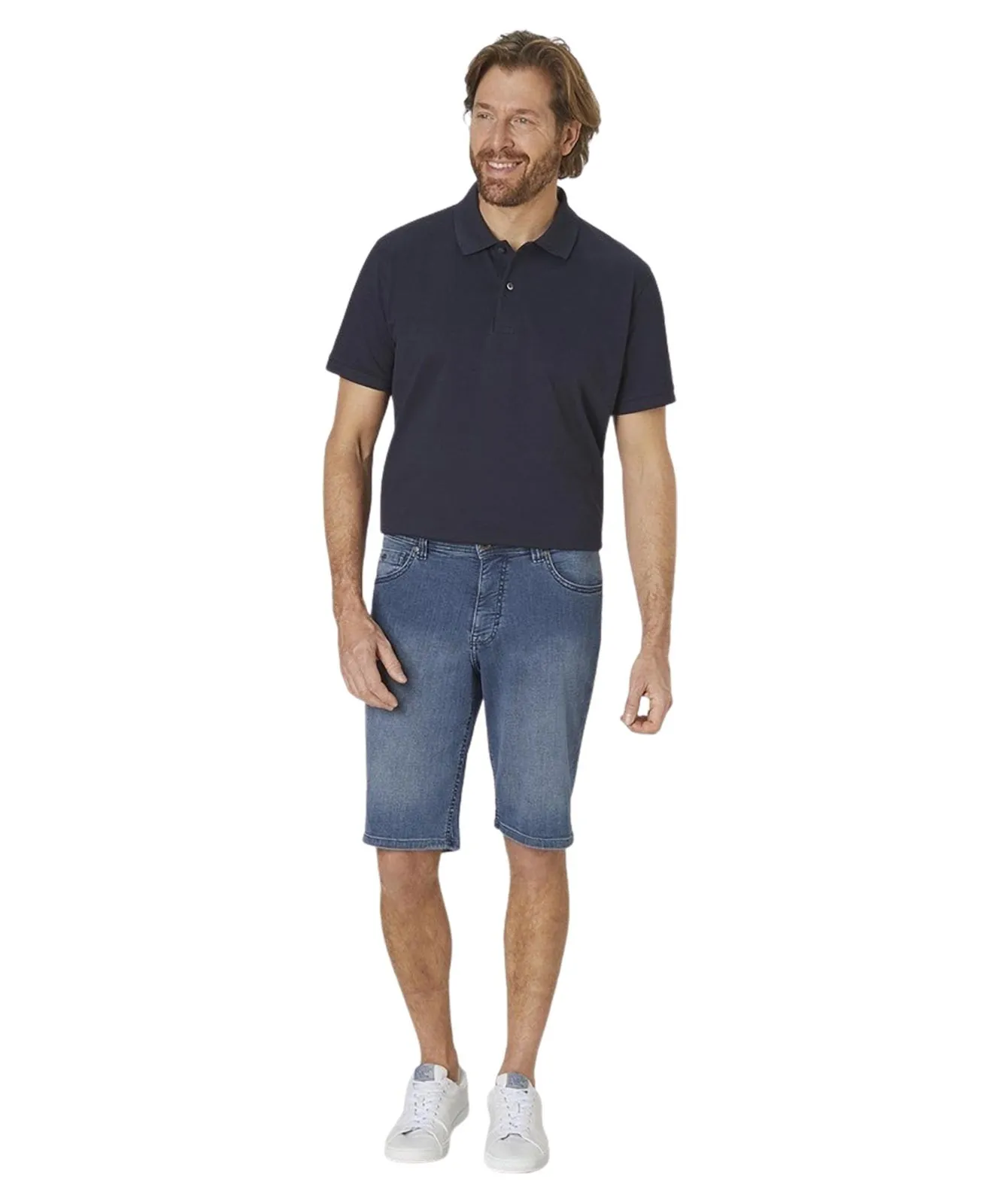Herren Jeans Ranger Pipe Bermuda von Paddocks in Light Blue Used