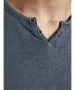 Herren Shirt Split Neck Tee von Jack & Jones in Navy Blue